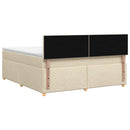vidaXL Boxspring ágy matraccal Krémszínű 160 x 200 cm Szövet