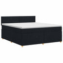 vidaXL Boxspring ágy matraccal fejtámlával Fekete 160 x 200 cm Szövet