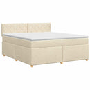 vidaXL Boxspring ágy matraccal Krémszínű 160 x 200 cm Szövet