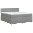 vidaXL Boxspring ágy matraccal Világosszürke 180 x 200 cm Szövet