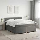 vidaXL Boxspring ágy matraccal Sötétszürke 140 x 190 cm Szövet