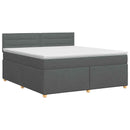 vidaXL Boxspring ágy matraccal Sötétszürke 180 x 200 cm Szövet