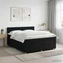 vidaXL Boxspring ágy matraccal fejtámlával Fekete 160 x 200 cm Szövet