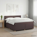 vidaXL Boxspring ágy matraccal Sötét Barna 140 x 200 cm Szövet