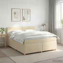 vidaXL Boxspring ágy matraccal Krémszínű 160 x 200 cm Szövet