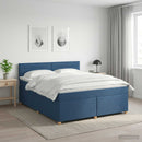 vidaXL Boxspring ágy matraccal fejtámlával Kék 140 x 200 cm Szövet
