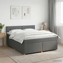 vidaXL Boxspring ágy matraccal Sötétszürke 180 x 200 cm Szövet