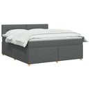 vidaXL Boxspring ágy matraccal Sötétszürke 180 x 200 cm Szövet