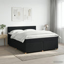 vidaXL Boxspring ágy matraccal fejtámlával Fekete 160 x 200 cm Szövet
