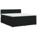 vidaXL Boxspring ágy matraccal fejtámlával Fekete 180 x 200 cm Szövet