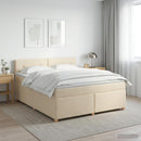 vidaXL Boxspring ágy matraccal Krémszínű 160 x 200 cm Szövet