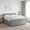 vidaXL Boxspring ágy matraccal Világosszürke 140 x 200 cm Szövet