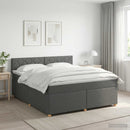 vidaXL Boxspring ágy matraccal Sötétszürke 140 x 200 cm Szövet