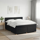 vidaXL Boxspring ágy matraccal fejtámlával Fekete 140 x 200 cm Szövet