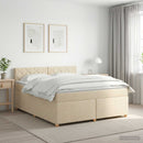 vidaXL Boxspring ágy matraccal Krémszínű 160 x 200 cm Szövet