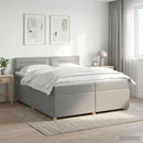vidaXL Boxspring ágy matraccal Világosszürke 200 x 200 cm Szövet