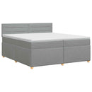 vidaXL Boxspring ágy matraccal Világosszürke 200 x 200 cm Szövet