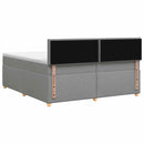 vidaXL Boxspring ágy matraccal Világosszürke 200 x 200 cm Szövet