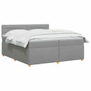 vidaXL Boxspring ágy matraccal Világosszürke 200 x 200 cm Szövet