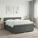 vidaXL Boxspring ágy matraccal Sötétszürke 200 x 200 cm Szövet