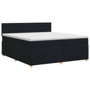 vidaXL Boxspring ágy matraccal fejtámlával Fekete 200 x 200 cm Szövet