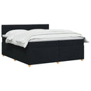 vidaXL Boxspring ágy matraccal fejtámlával Fekete 200 x 200 cm Szövet
