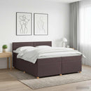 vidaXL Boxspring ágy matraccal Sötét Barna 200 x 200 cm Szövet