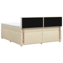 vidaXL Boxspring ágy matraccal Krémszínű 200 x 200 cm Szövet