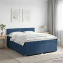 vidaXL Boxspring ágy matraccal fejtámlával Kék 200 x 200 cm Szövet