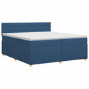 vidaXL Boxspring ágy matraccal fejtámlával Kék 200 x 200 cm Szövet
