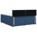 vidaXL Boxspring ágy matraccal fejtámlával Kék 200 x 200 cm Szövet