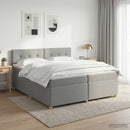 vidaXL Boxspring ágy matraccal Világosszürke 200 x 200 cm Szövet