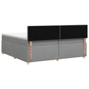 vidaXL Boxspring ágy matraccal Világosszürke 200 x 200 cm Szövet