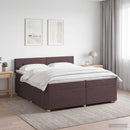 vidaXL Boxspring ágy matraccal Sötét Barna 200 x 200 cm Szövet