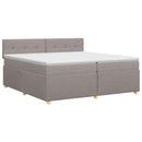 vidaXL Boxspring ágy matraccal Tópszínű 200 x 200 cm Szövet