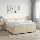 vidaXL Boxspring ágy matraccal Krémszínű 200 x 200 cm Szövet