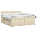 vidaXL Boxspring ágy matraccal Krémszínű 200 x 200 cm Szövet