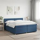 vidaXL Boxspring ágy matraccal fejtámlával Kék 200 x 200 cm Szövet