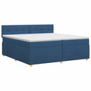 vidaXL Boxspring ágy matraccal fejtámlával Kék 200 x 200 cm Szövet