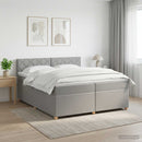 vidaXL Boxspring ágy matraccal Világosszürke 200 x 200 cm Szövet