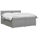 vidaXL Boxspring ágy matraccal Világosszürke 200 x 200 cm Szövet