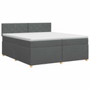 vidaXL Boxspring ágy matraccal Sötétszürke 200 x 200 cm Szövet