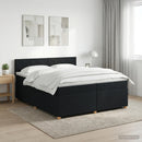 vidaXL Boxspring ágy matraccal fejtámlával Fekete 200 x 200 cm Szövet