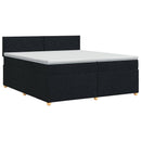 vidaXL Boxspring ágy matraccal fejtámlával Fekete 200 x 200 cm Szövet