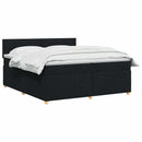 vidaXL Boxspring ágy matraccal fejtámlával Fekete 200 x 200 cm Szövet