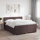 vidaXL Boxspring ágy matraccal Sötét Barna 200 x 200 cm Szövet