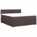 vidaXL Boxspring ágy matraccal Sötét Barna 200 x 200 cm Szövet