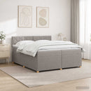 vidaXL Boxspring ágy matraccal Tópszínű 200 x 200 cm Szövet