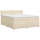 vidaXL Boxspring ágy matraccal Krémszínű 200 x 200 cm Szövet