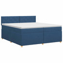 vidaXL Boxspring ágy matraccal fejtámlával Kék 200 x 200 cm Szövet